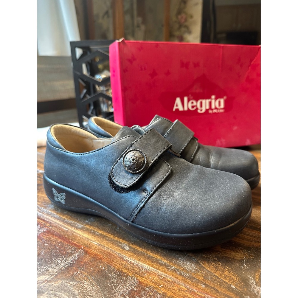 Alegria Jolene Black Leather Professional Clogs JOL-657 Women 37 EU 7 US